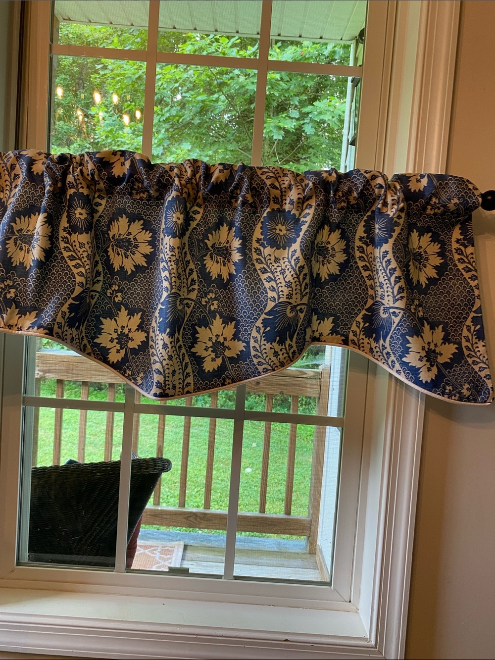 Cottage Valances Cotton Linen blend Paisley Country Curtains brand set of 2